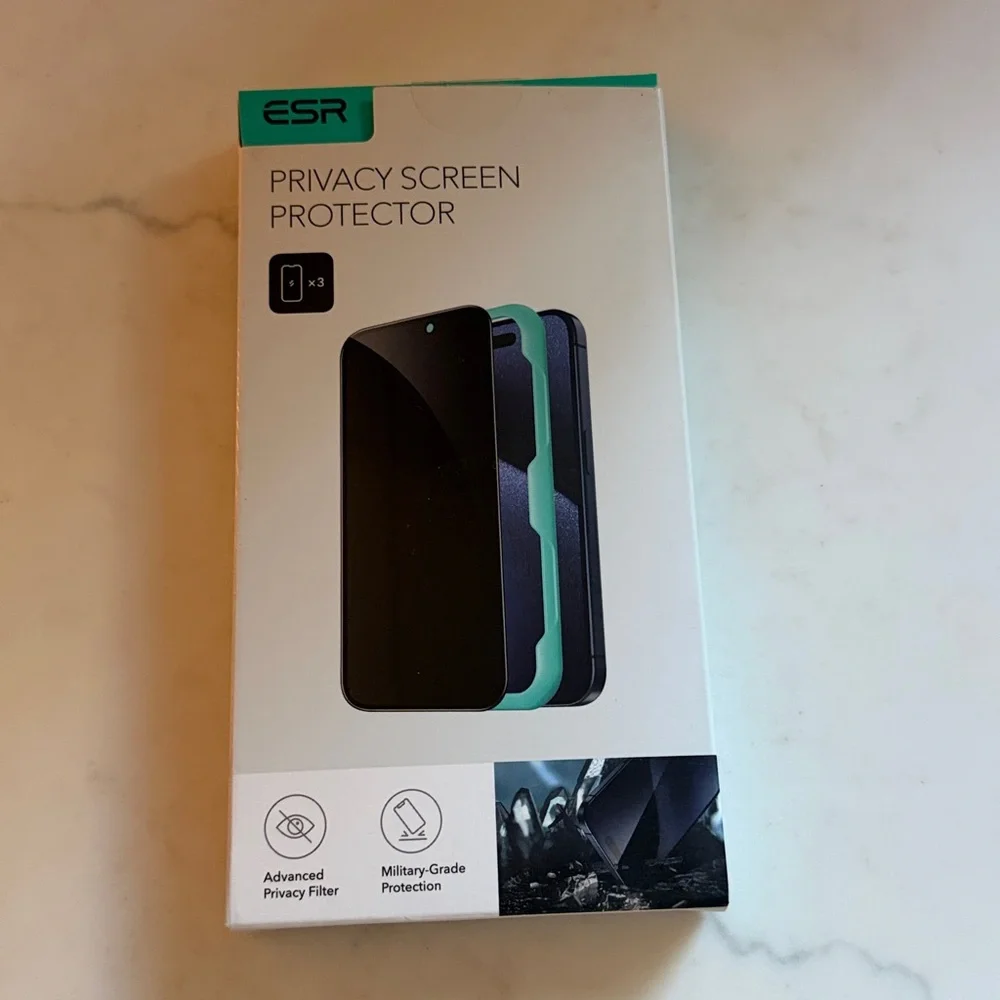 ESR 3 Pack for iPhone 15 Pro Privacy Screen Protector, Anti-spy, New in box.